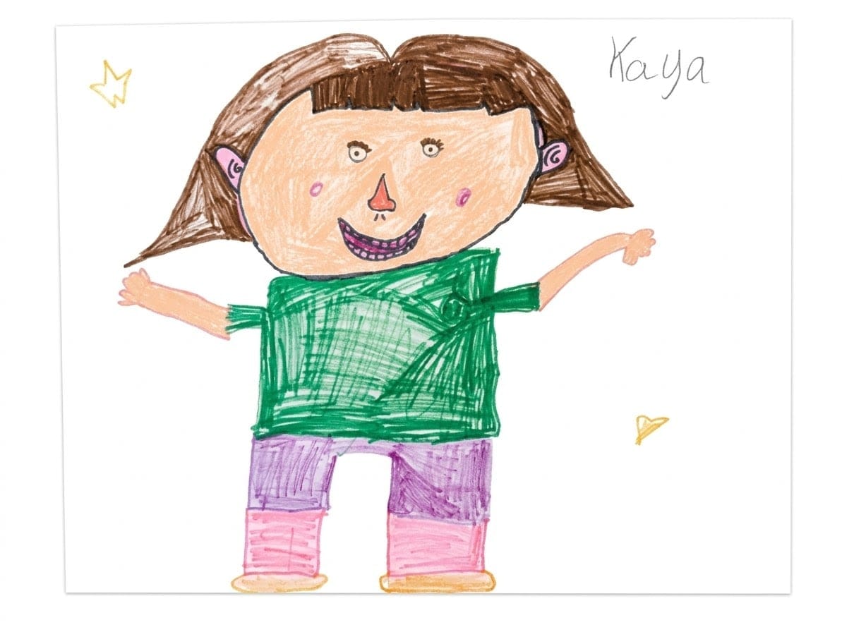 Kaya's self-portrait, in felt-tip pens